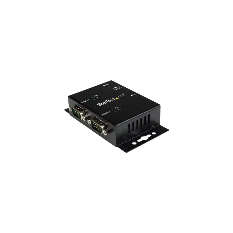 StarTech.com Hub adaptateur industriel USB vers série 2 ports à fixation murale avec clips de rail DIN -... (ICUSB2322I)_1